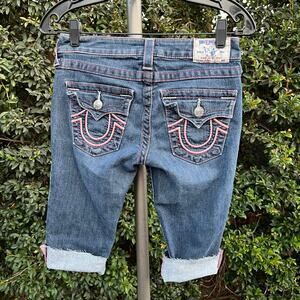 Y2K True Religion Cut Off Denim Shorts USA Made 26